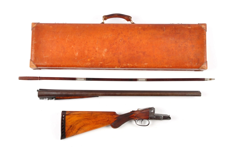 (A) CASED PARKER BROS. GH GRADE 12 BORE SHOTGUN.  