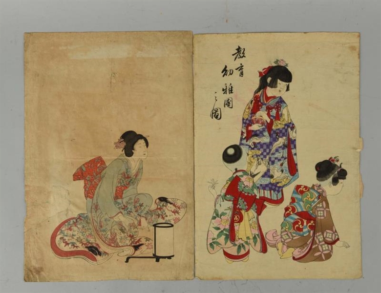 LOT OF 2: EARLY JAPANESE WOODBLOCK PRINTS.        