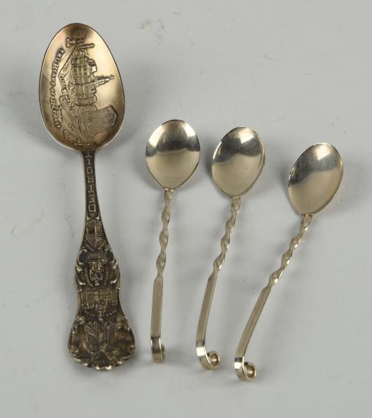 LOT OF 4: SMALL SPOONS.                           
