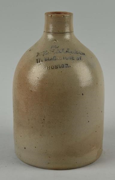 STONEWARE CROCK BY HALL & CO OF BOSTON.           