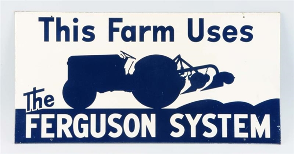 FERGUSON SYSTEM TIN ADVERTISING SIGN.             