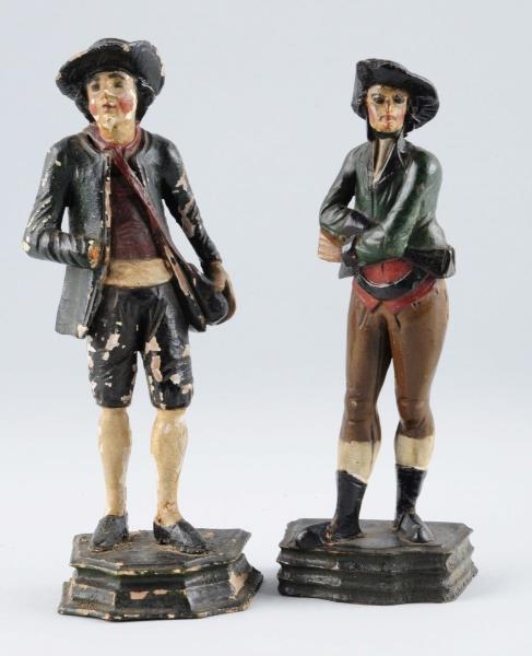 LOT OF 2: 19TH CENTURY WOODEN CARVED FIGURINES.   