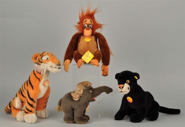 FOUR COMPLETE STEIFF “JUNGLE BOOK” CHARACTERS.    