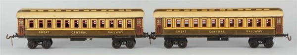 LOT OF 2: GAUGE1 BING GR. CENTRAL RAILWAY COACHES.