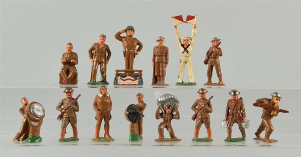 LOT OF 14: BARCLAY & MANOIL DIMESTORE SOLDIERS.   