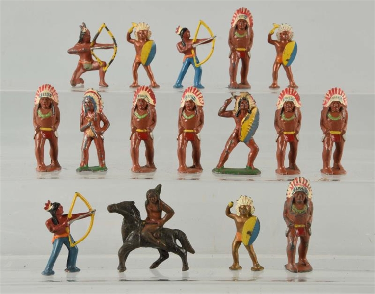 LOT OF 25: DIMESTORE TOY WESTERN INDIANS.         