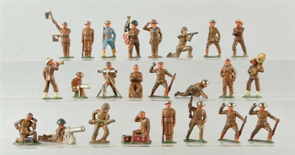 LOT OF 24: BARCLAY DIMESTORE TOY SOLDIERS.        