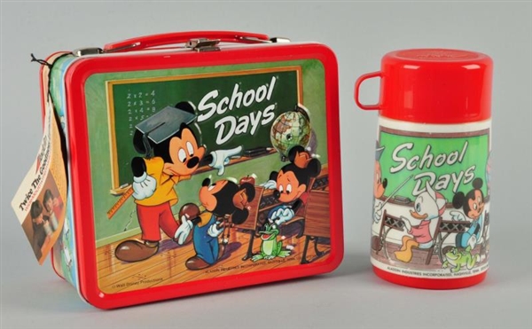 MICKEY MOUSE SCHOOL DAYS LUNCH BOX WITH THERMOS.  