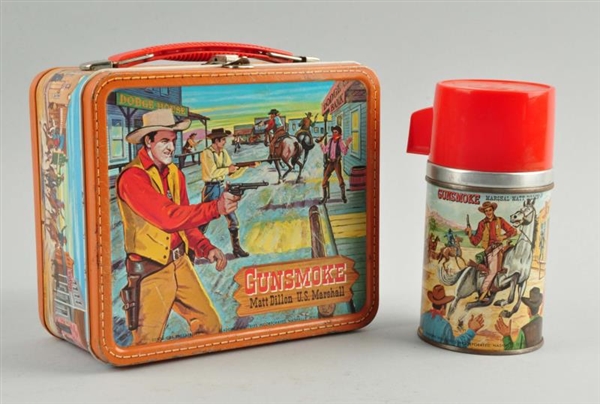 GUNSMOKE LUNCH BOX WITH THERMOS.                  