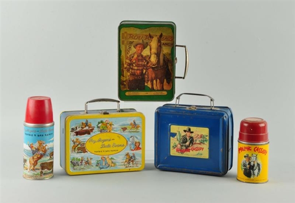 LOT OF 3: ROY ROGERS LUNCH BOXES WITH THERMOS.    
