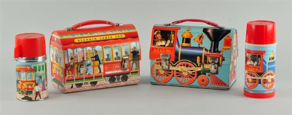 LOT OF 2: DOME TOP LUNCH BOXES.                   