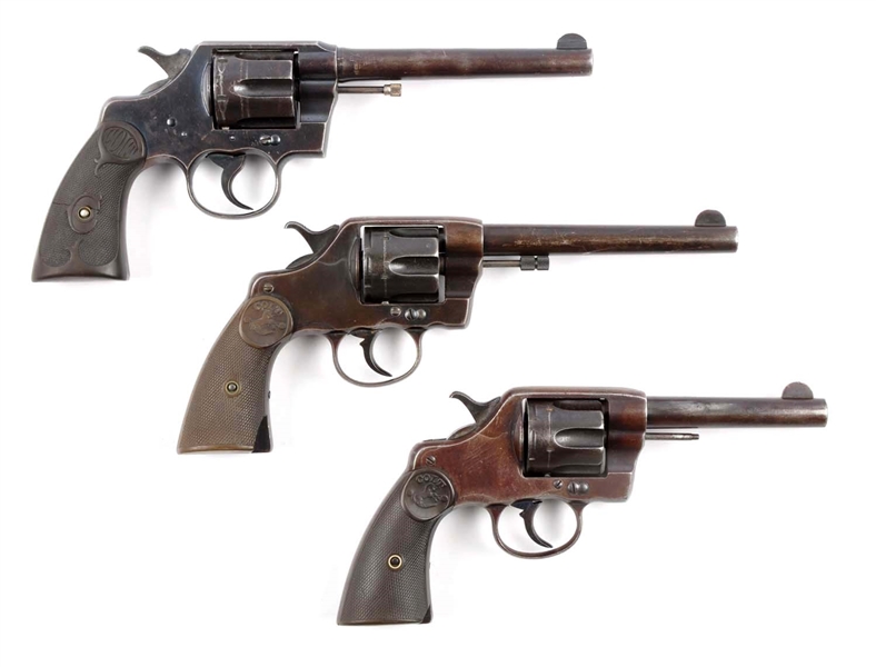 (C) LOT OF 3: EARLY COLT DOUBLE ACTION REVOLVERS. 