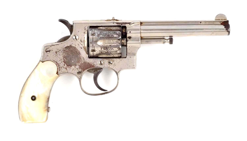 (A) S&W HAND EJECTOR 1ST MODEL D.A. REVOLVER.     
