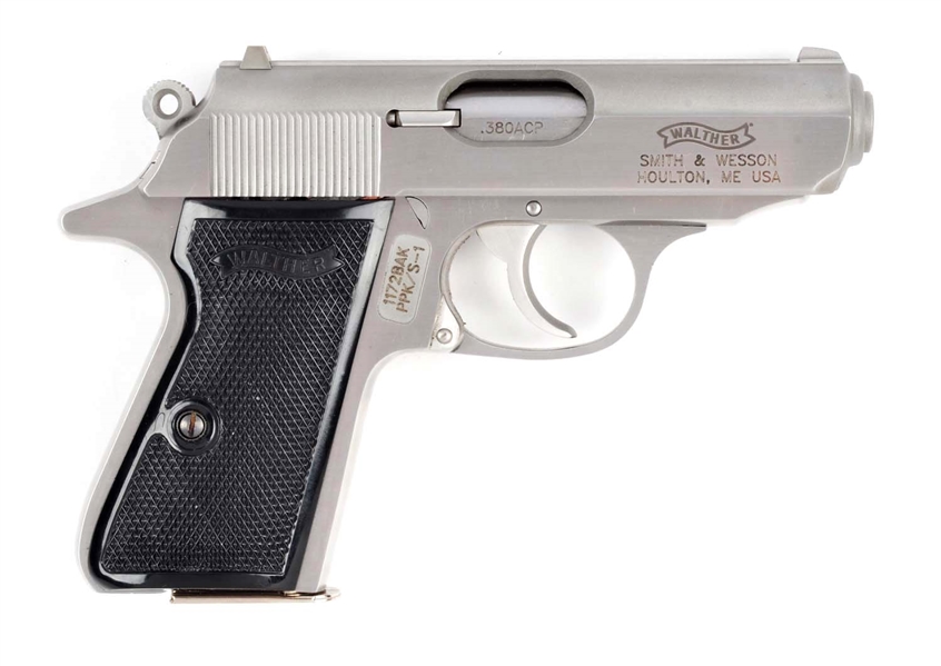 (M) CASED WALTHER STAINLESS MODEL PPK/S PISTOL.   