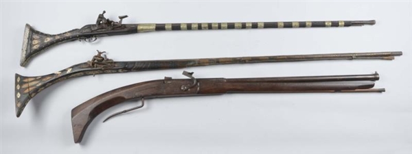 LOT OF 3: TWO EASTERN RIFLES AND WHEELLOCK RIFLE. 