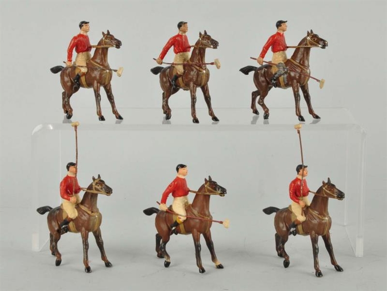 LOT OF 6: UNUSUAL DIECAST POLO PLAYER FIGURES.    
