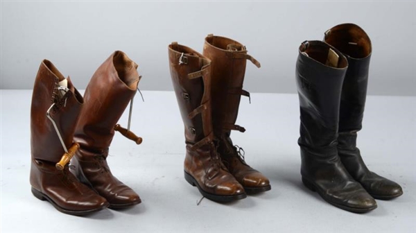LOT OF 3: PAIRS OF MILITARY STYLE BOOTS.          