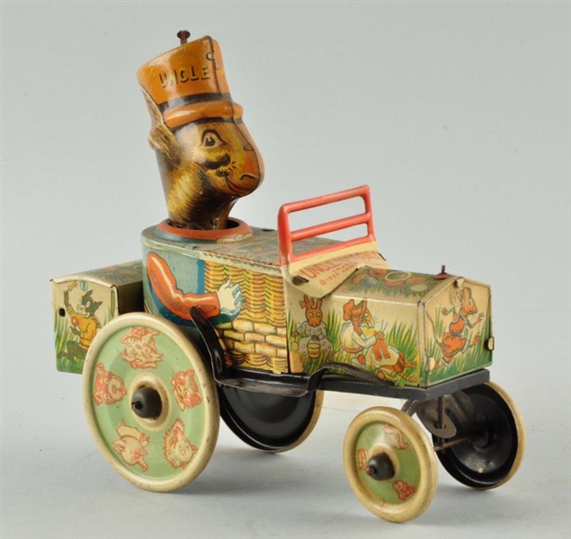 MARX TIN LITHO WIND-UP UNCLE WIGGLY WHOOPIE CAR.  
