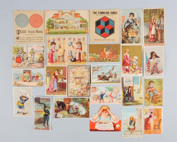 LOT OF 10+: SOAP ADVERTISING TRADE CARDS.         