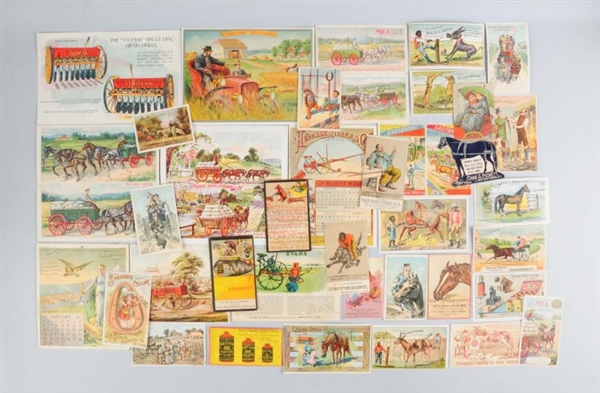 LOT OF 20+: AGRICULTURE BROCHURES & TRADE CARDS.  