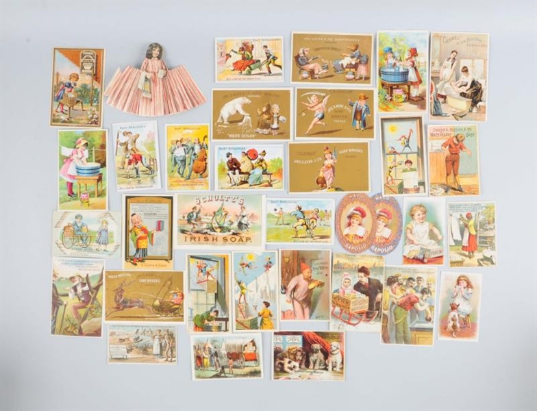 LOT OF 20+: SOAP RELATED ADVERTISING TRADE CARDS. 