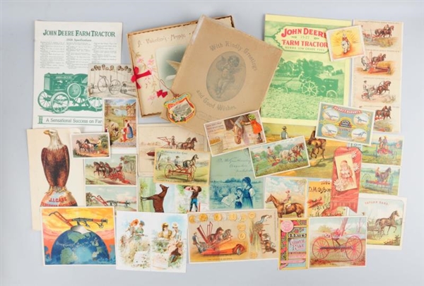 LOT OF 20+: AGRICULTURE BROCHURES & TRADE CARDS.  