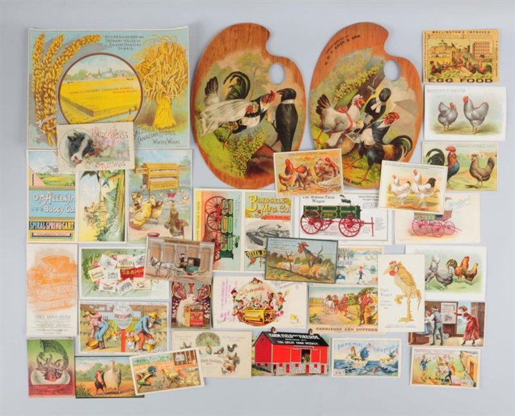 LOT OF 20+: AGRICULTURE & FOOD TRADE CARDS.       