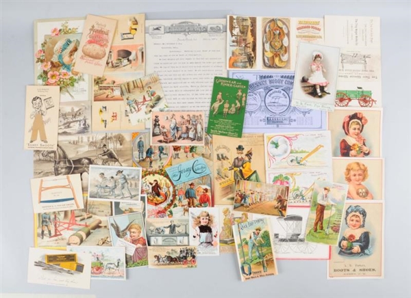 LOT OF 20+: SHOE & AG. TRADE CARDS & BROCHURES.   