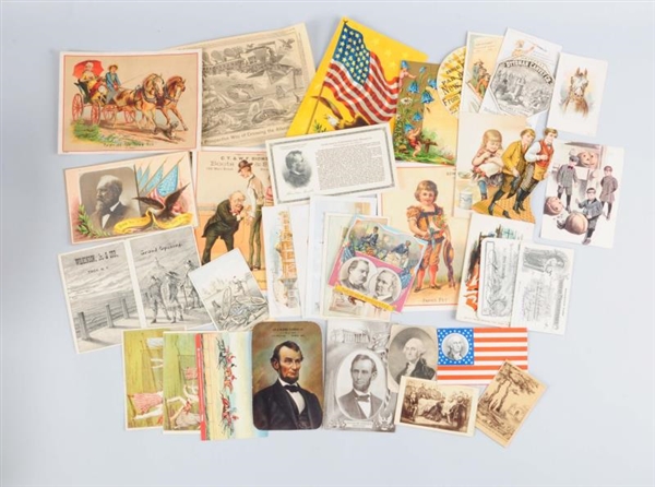 LOT OF 20+: ASSORTED ADVERTISING TRADE CARDS.     