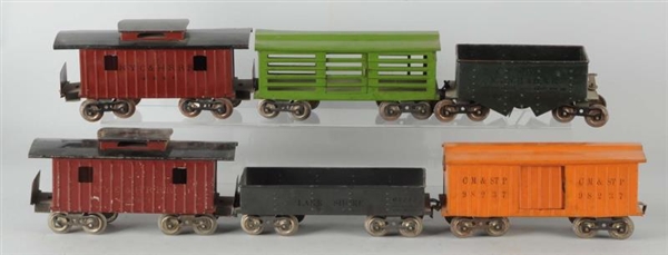 LOT OF 6:  LIONEL 100 SERIES FREIGHT CARS.        