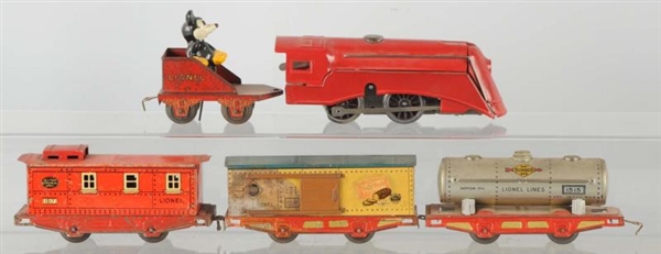 LOT OF 5:  LIONEL MICKEY MOUSE FREIGHT SET.       