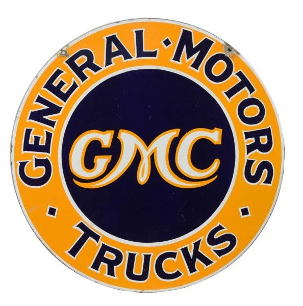 GMC TRUCKS PORCELAIN SIGN.                        