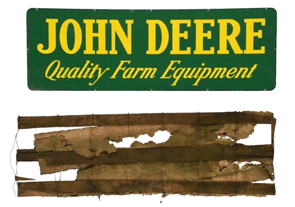 JOHN DEERE QUALITY FARM EQUIPMENT PORCELAIN SIGN. 