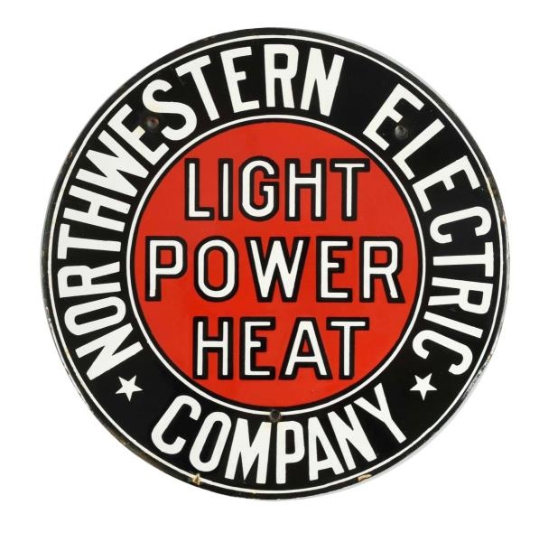 NORTHWESTERN ELECTRIC COMPANY PORCELAIN SIGN.     