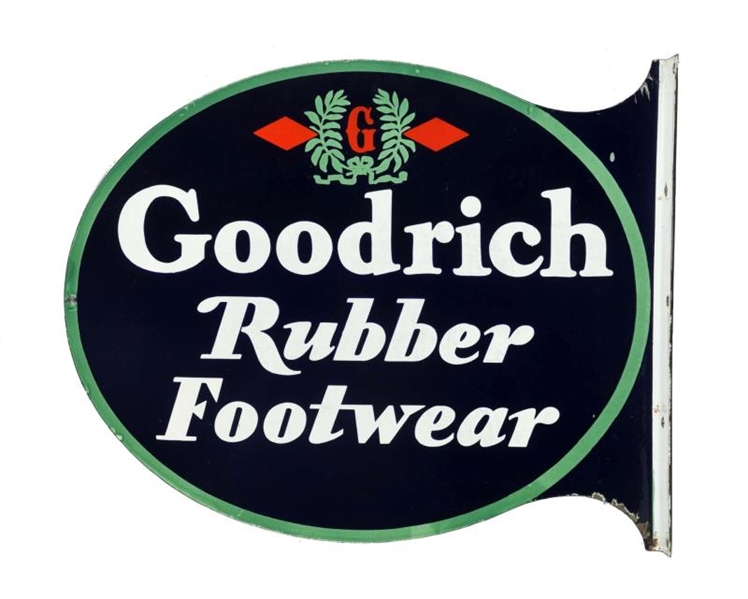 GOODRICH RUBBER FOOTWEAR PORCELAIN FLANGE SIGN.   