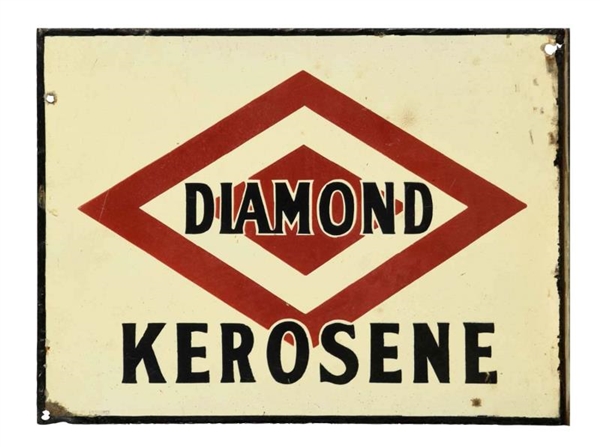 DIAMOND KEROSENE PORCELAIN FLANGE SIGN.           