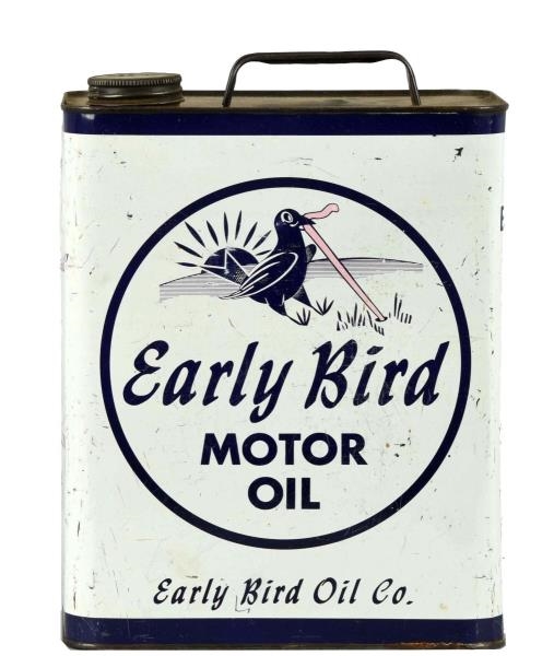 EARLY BIRD MOTOR OIL TWO GALLON CAN.              