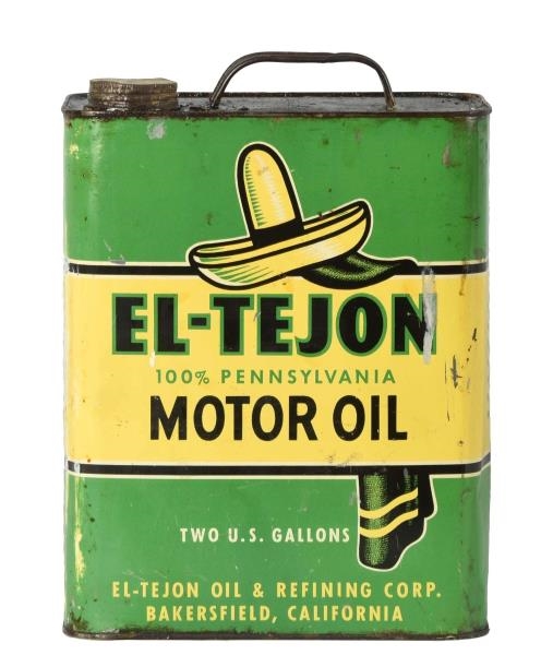EL-TEJON MOTOR OIL TWO GALLON CAN.                