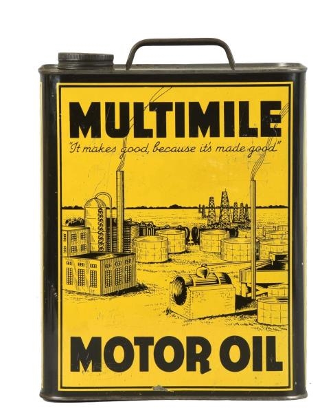 MULITMILE MOTOR OIL TWO GALLON CAN.               