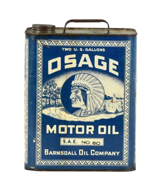 OSAGE MOTOR OIL TWO GALLON CAN.                   