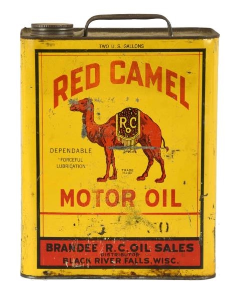 RED CAMEL MOTOR OIL TWO GALLON CAN.               