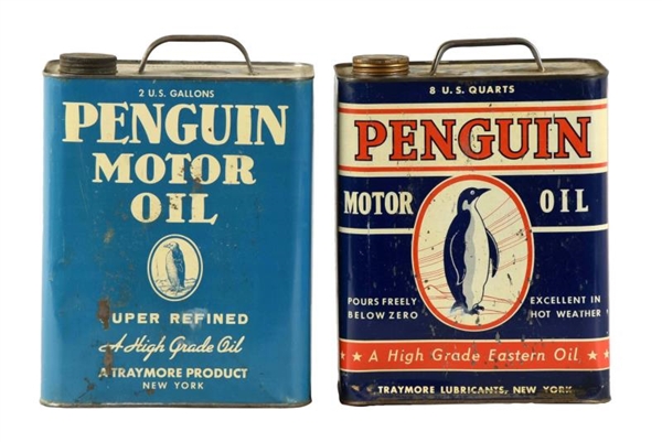 LOT OF 2:  TWO GALLON RECTANGLE METAL OIL CANS.   