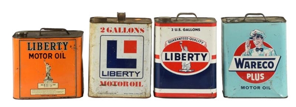 LOT OF 4:  TWO GALLON RECTANGLE METAL CANS.       