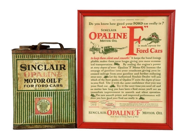 SINCLAIR OPALINE FOR FORD MOTOR OIL ONE GALLON CAN