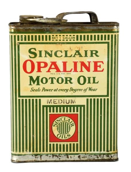 SINCLAIR OILS STRIPED MOTOR OIL ONE GALLON CAN.   