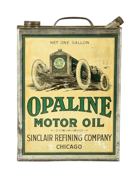 SINCLAIR OPALINE MOTOR OIL W/ CAR ONE GALLON CAN. 