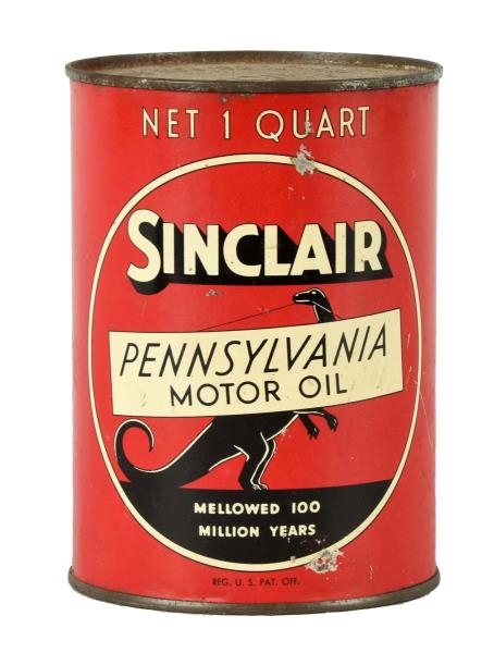 SINCLAIR MOTOR OIL W/ STANDING DINO ONE QUART CAN.