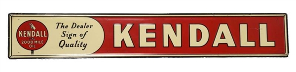 KENDALL TIN EMBOSSED SIGN.                        