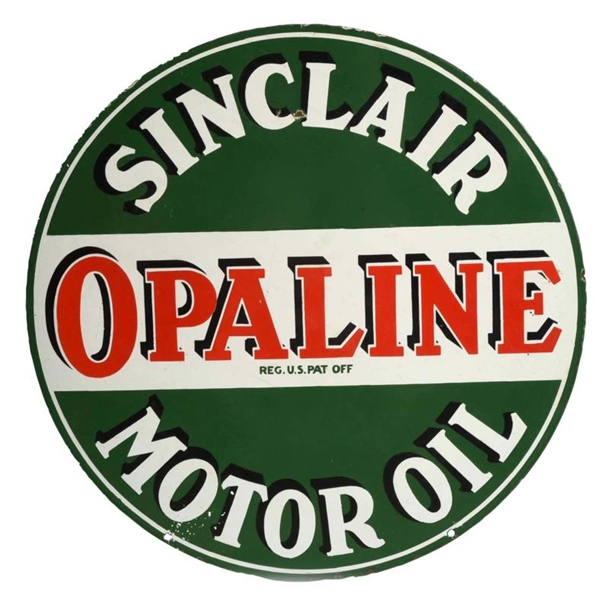 SINCLAIR OPALINE MOTOR OIL PORCELAIN SIGN.        
