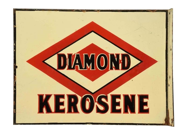 DIAMOND KEROSENE PORCELAIN FLANGE SIGN.           